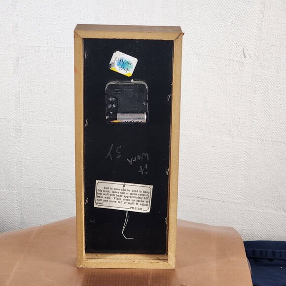 Ingraham USA Vintage Blue Gold Rose Etched Glass Quartz Analog Mantle Wall Clock - Picture 9 of 16